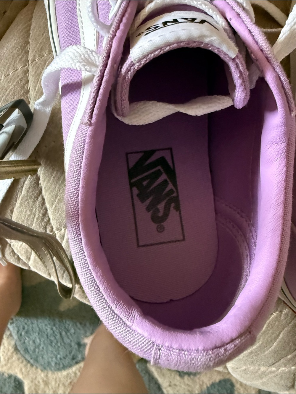 Vans Lavender and White Old Skool Women's Sneakers - Picture 7 of 7